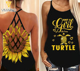 Turtle Criss-Cross Open Back Camisole Tank Top 2106D