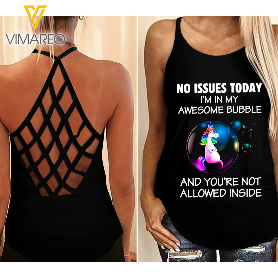 UNICORN Girl Criss-Cross Open Back Camisole Tank Top 1406D