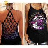 Unicorn girl Criss-Cross Open Back Camisole Tank Top 2906D
