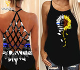 You are my sunshine Criss-Cross Open Back Camisole Tank Top SUBLU