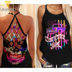 COUNTRY GIRL CRISS-CROSS TANK TOP LEGGING