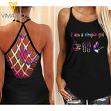 Welder Criss-Cross Open Back Camisole Tank Top MAR-MQ26