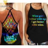 WINE GET BETTER Criss-Cross Open Back Camisole Tank Top TMTL