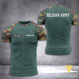 BELGIAN ARMY CUSTOMIZE T SHIRT 3D PRINTED T611