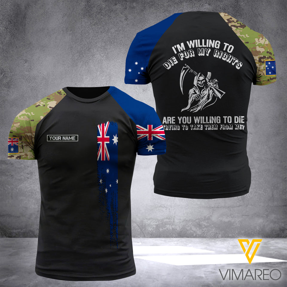 Customized Australia Army Flag 3D PRINTED SHIRT 0604NGBD