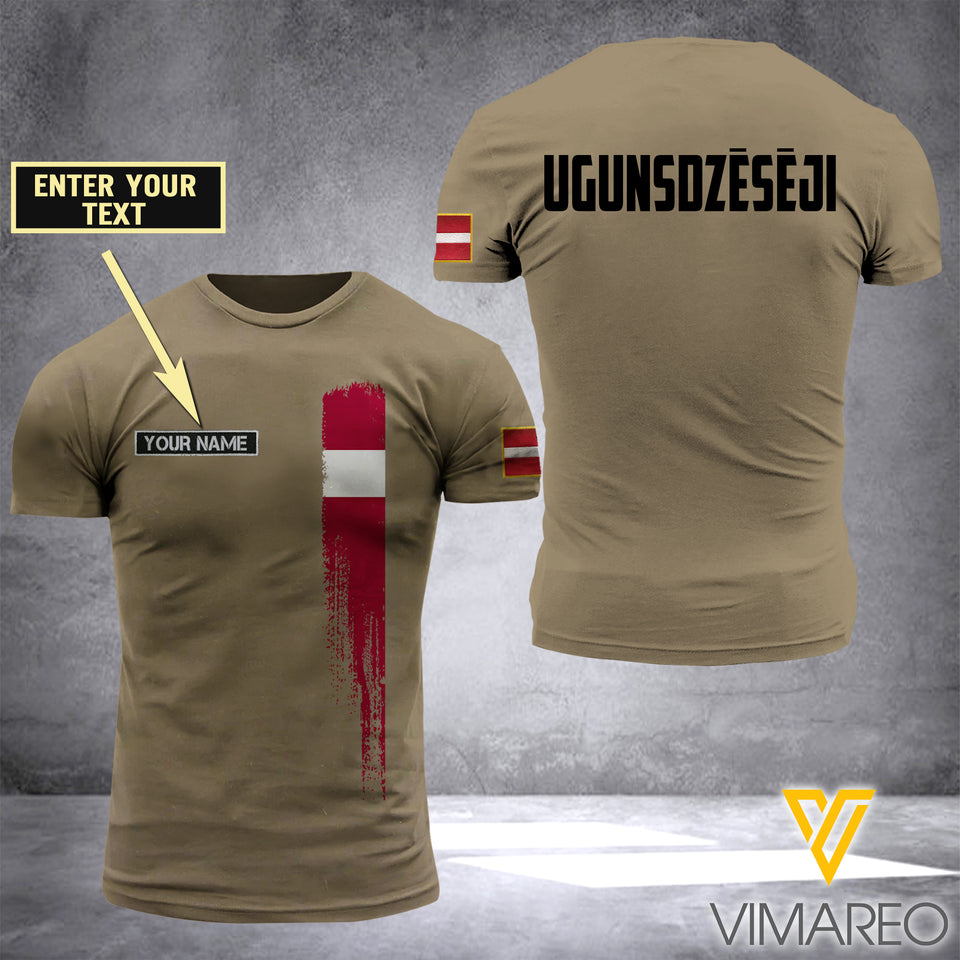 Latvia Firefighter Customized 3D Printed Shirt ATR