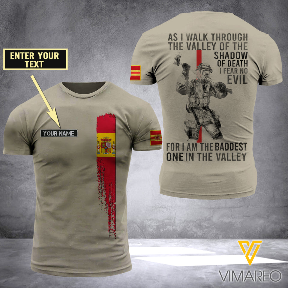 Customized Spanish 3D Printed Combat Shirt EZD090621