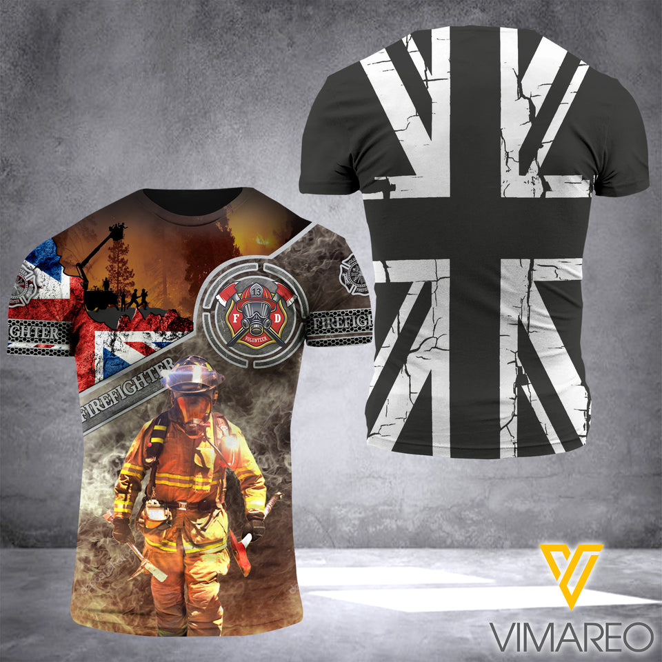 Customized British Firefighter 3D Printed Combat Shirt EZD144