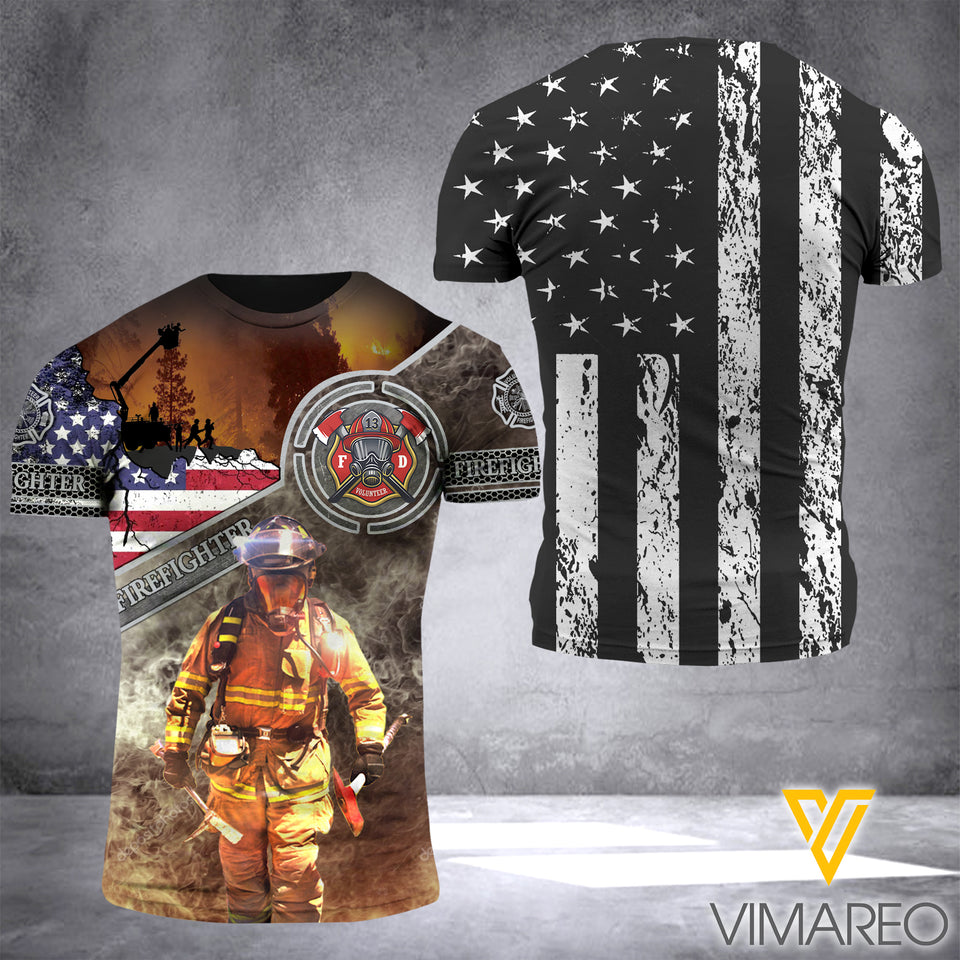 Customized US Firefighter 3D Printed Combat Shirt EZD144