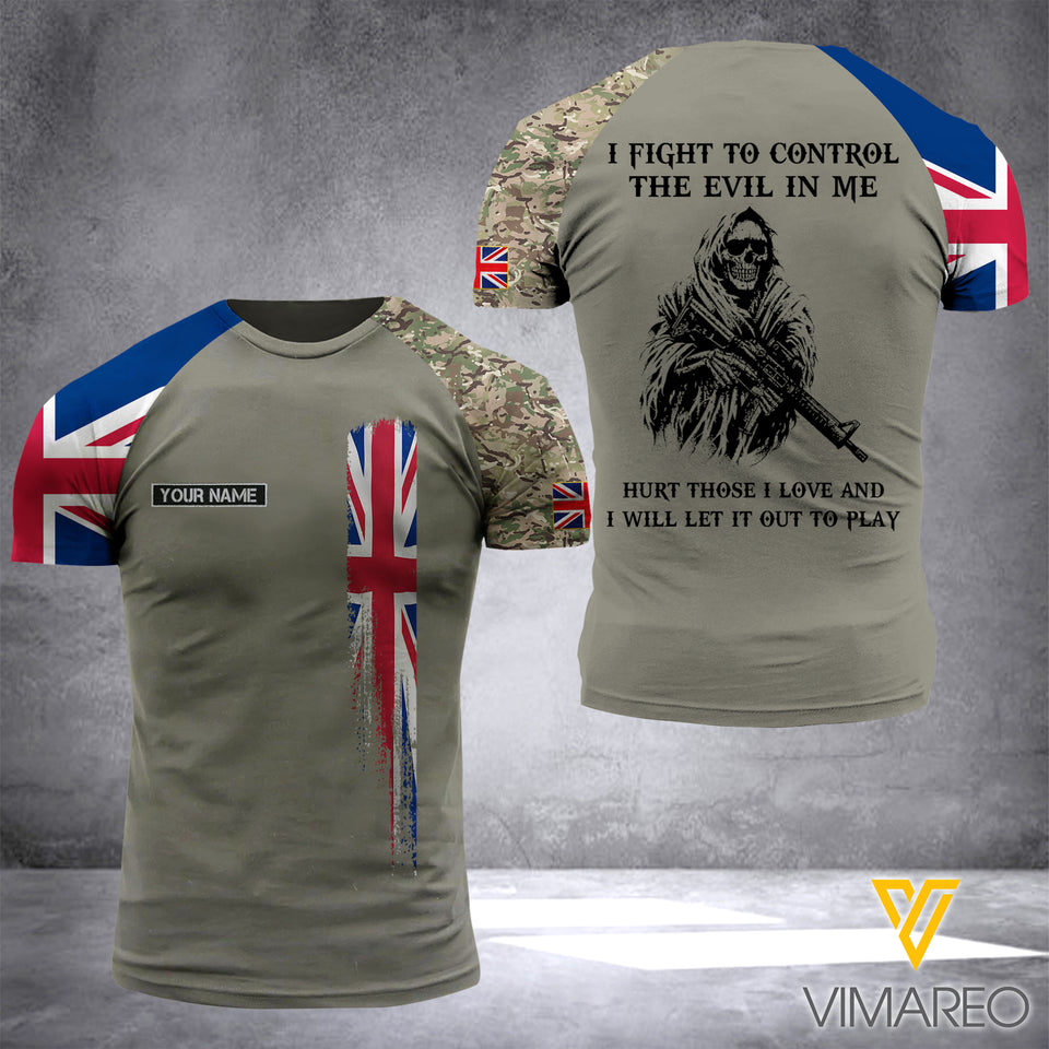 Customized British Soldier 3D Printed Combat Shirt EZD020621