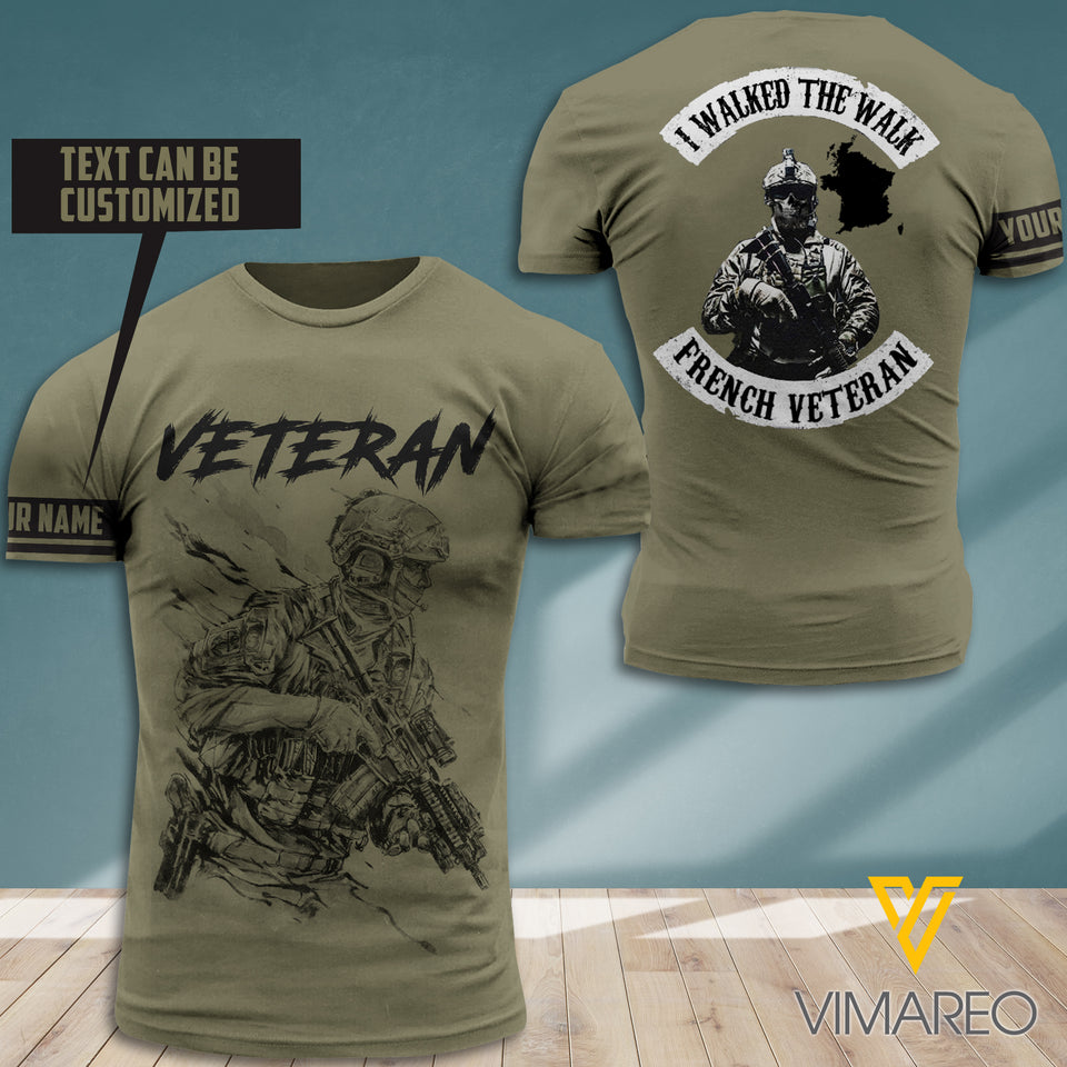 french VETERAN CUSTOMIZE T SHIRT 3D PRINTED MAP