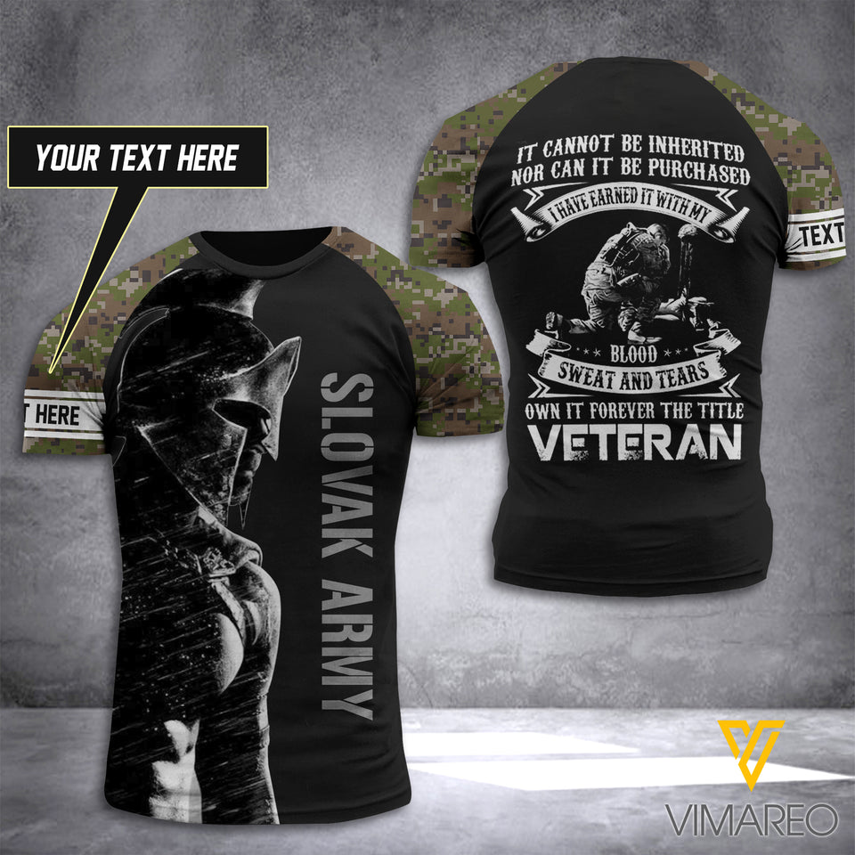 KHMD SLOVAK VETERAN CUSTOMIZE T SHIRT 3D PRINTED 1506