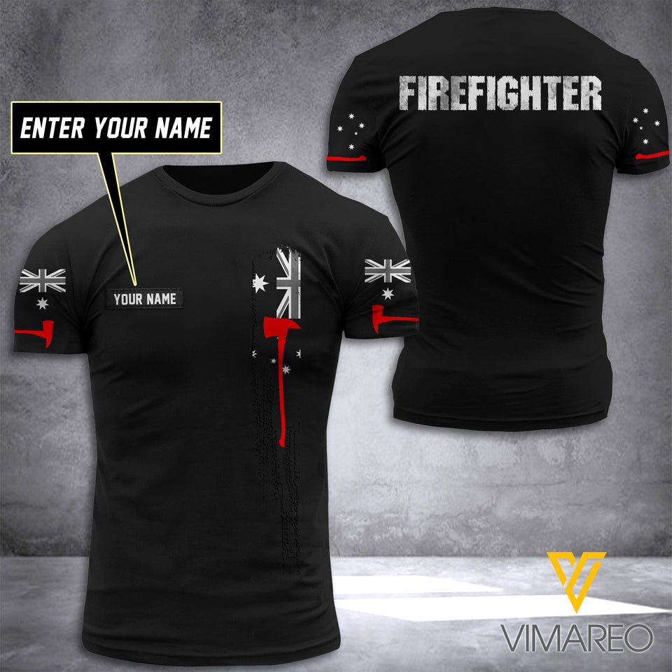 Customized Australia Firefighter 3D Printed Shirt