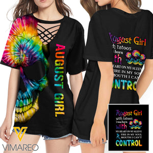 KHMD AUGUST GIRL CONTROL 3D Printed Lace up T-Shirt 2106