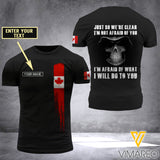 PHN Personalized Canadian Army 3D Printed T-Shirt APR-MD07