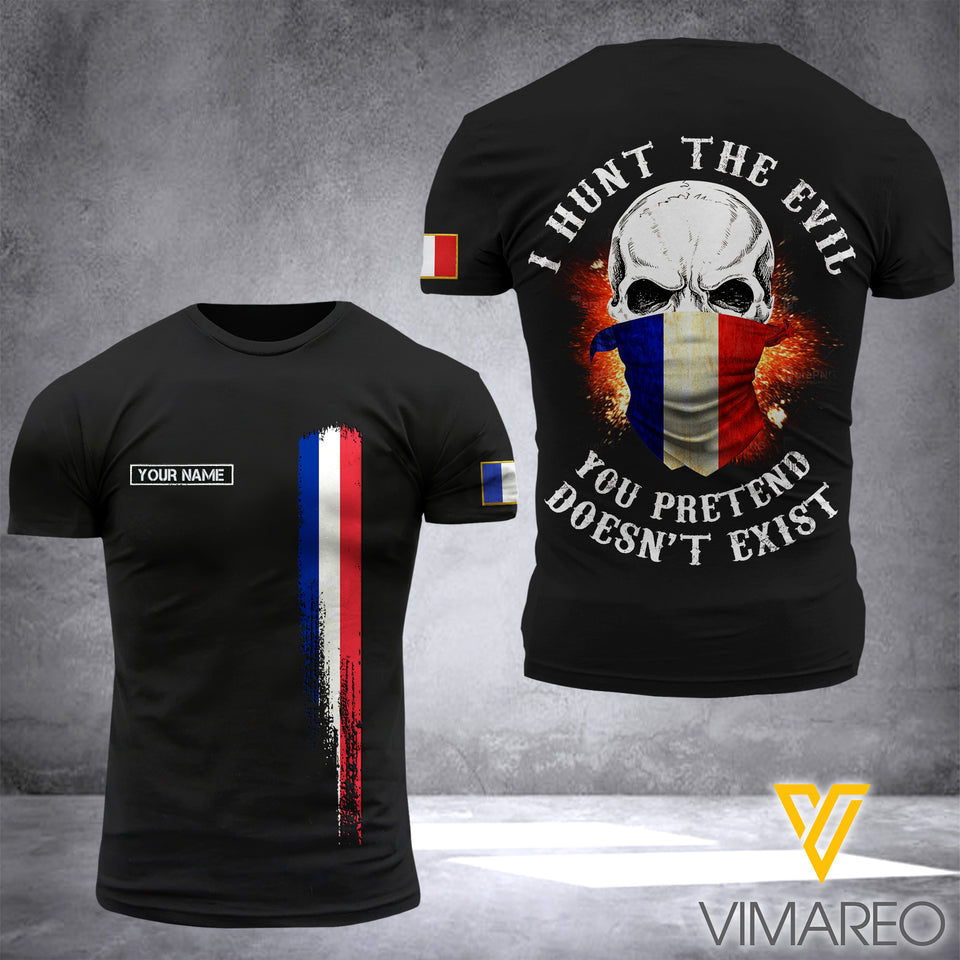 French SOLDIER CUSTOMIZE T SHIRT 3D PRINTED TMTL HUNT THE EVIL