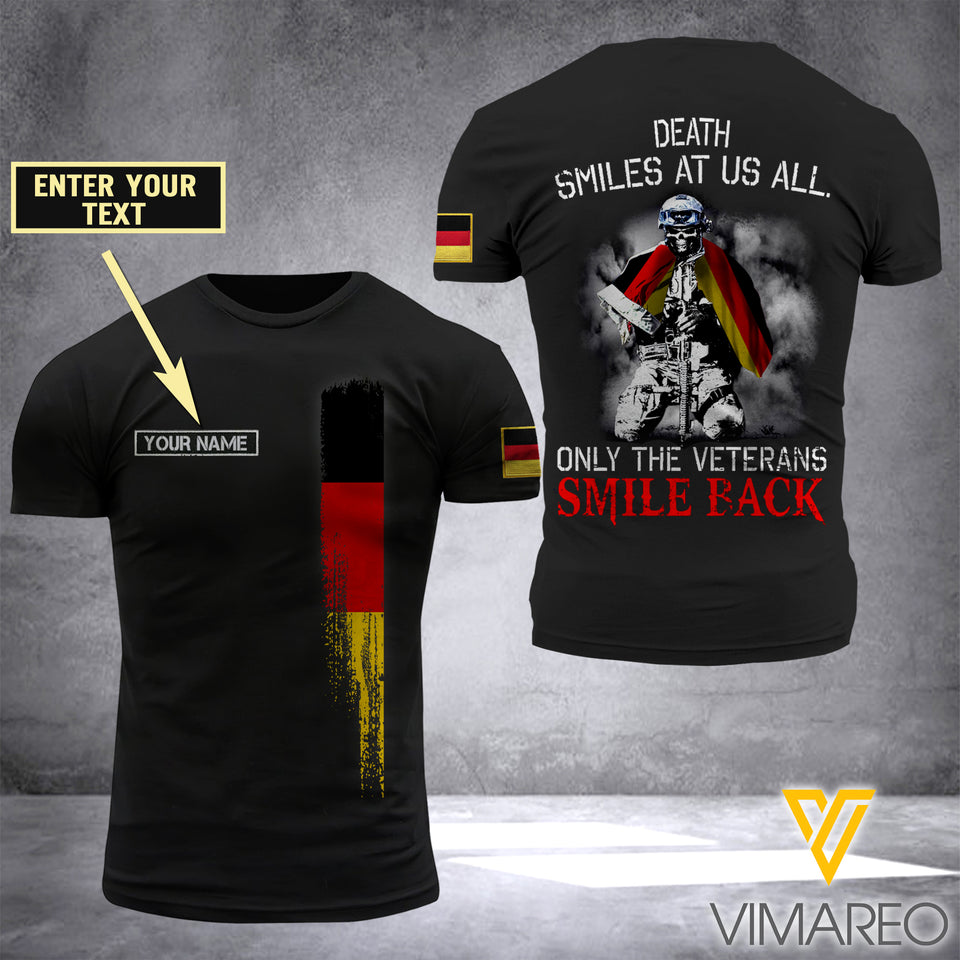 German VETERAN SMILE BACK CUSTOMIZE T SHIRT 3D PRINTED TMTL