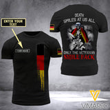 German VETERAN SMILE BACK CUSTOMIZE T SHIRT 3D PRINTED TMTL