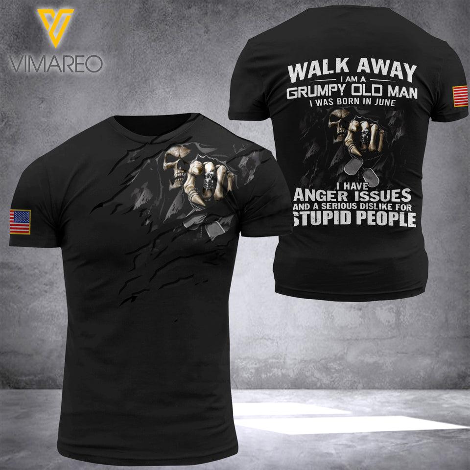 June guy-Grumpy Old Man 3D PRINTED SHIRT