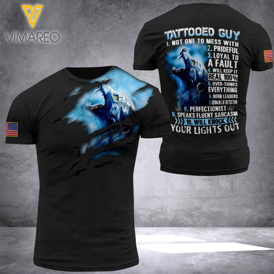 Tattooed guy 3D PRINTED SHIRT