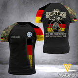 Customized German Old Man 3D Printed Combat Shirt EZD200521