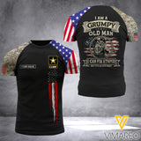 Customized US Old Man 3D Printed Combat Shirt EZD200521