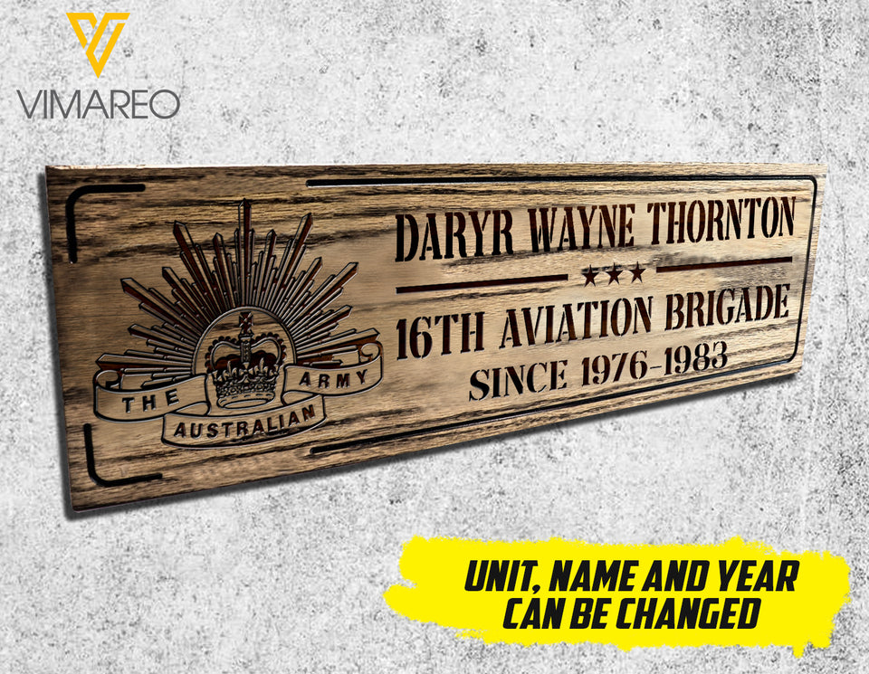 Personalized Australian Army Wood Sign JUL-MD01