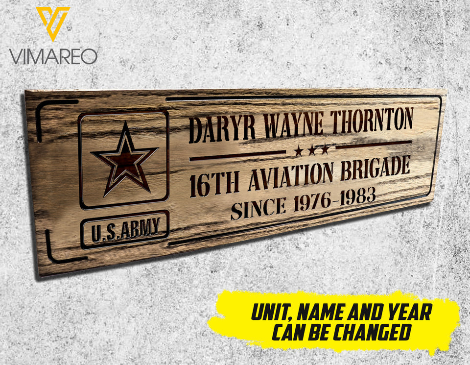 Personalized U.S Army Wood Sign JUL-MD01