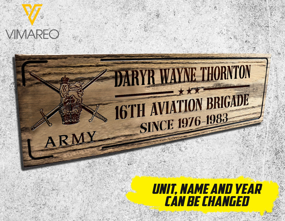 Personalized British Army Wood Sign JUL-MD01