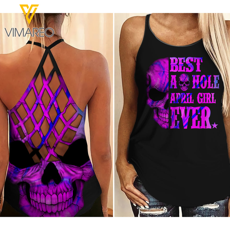 April Girl Criss-Cross Open Back Camisole Tank Top LSJERD