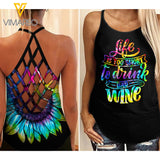 Bad Wine Criss-Cross Open Back Camisole Tank Top QSVEF