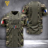 PHN France Army Baseball Shirt Printed APR-MQ09
