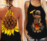 Bear Beer Criss-Cross Open Back Camisole Tank Top BCGWS