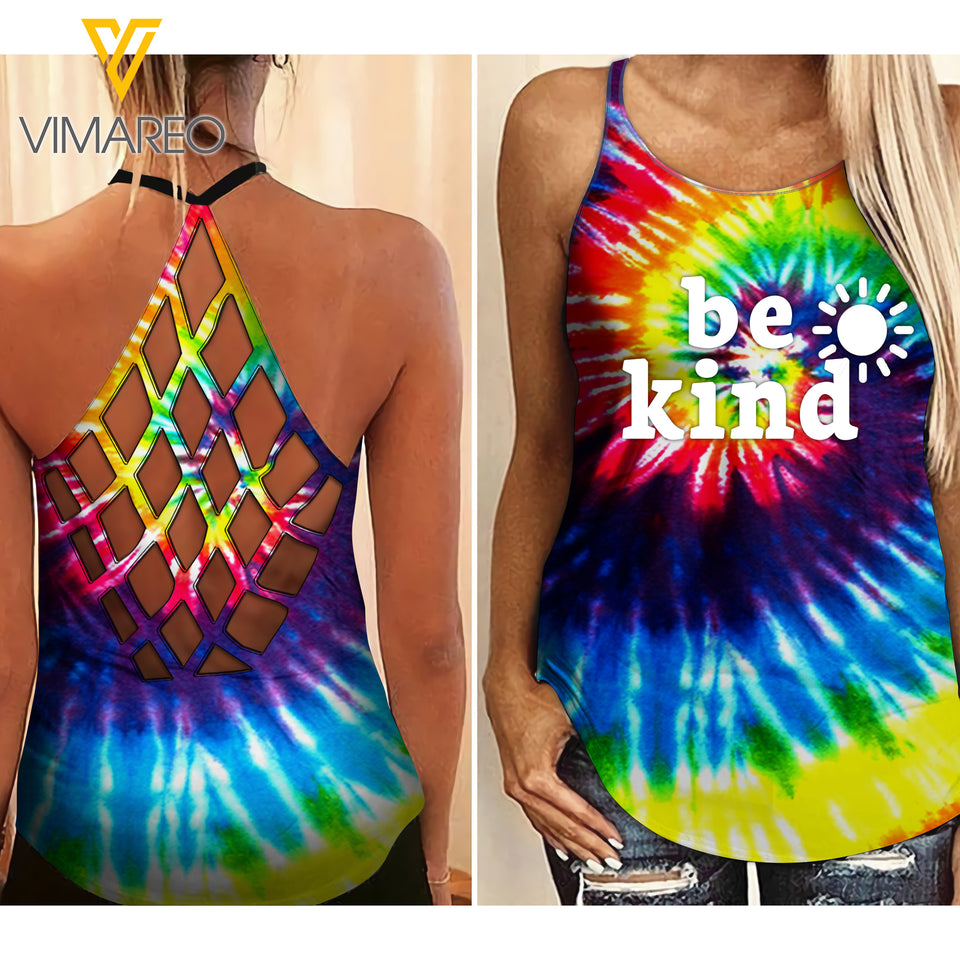 Be Kind Criss-Cross Open Back Camisole Tank Top Legging TDWT