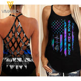 Blue Girl Criss-Cross Open Back Camisole Tank Top TSWEG3