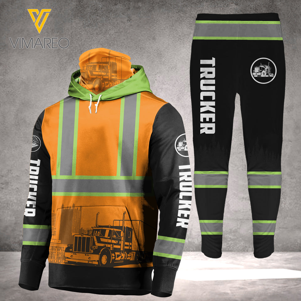 PERSONALIZED TRUCKER MASK HOODIE COMBO 3D PRINTED LC