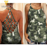 Dachshund Criss-Cross Open Back Camisole Tank Top QFJGA