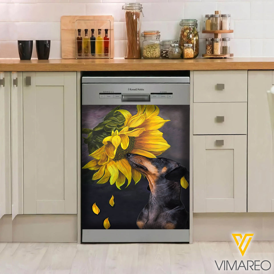 Dachshund Dog Sunflower Kitchen Dishwasher Cover