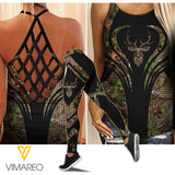 Hunting Girl Criss-Cross Open Back Camisole Tank Top Legging MCEFYE2