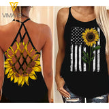 Sunflower Criss-Cross Open Back Camisole Tank Top FLF23