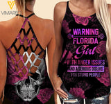 Florida Girl Criss-Cross Open Back Camisole Tank Top MDEKJR