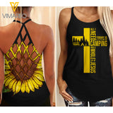 All I Need Camping Criss-Cross Open Back Camisole Tank Top NJEHG
