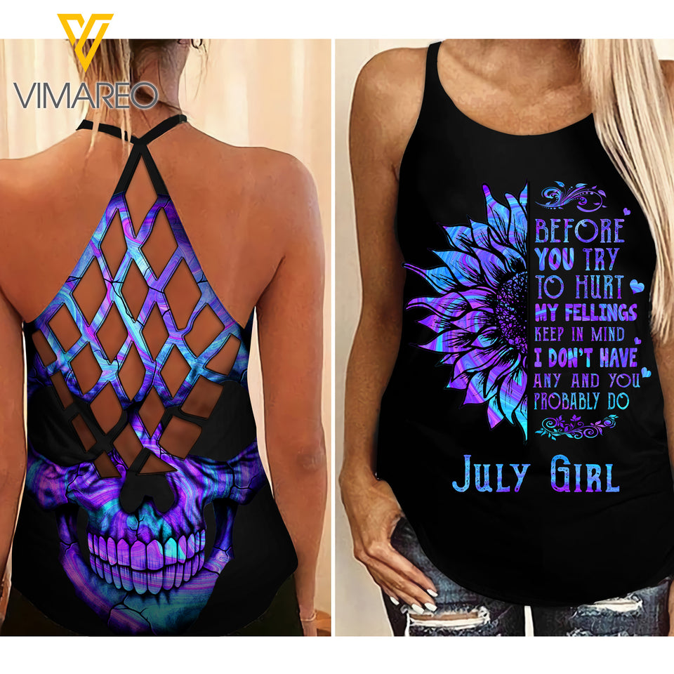 July Girl Criss-Cross Open Back Camisole Tank Top GHMFL