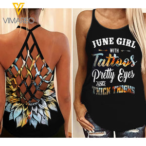 June Girl Criss-Cross Open Back Camisole Tank Top VTUCCE