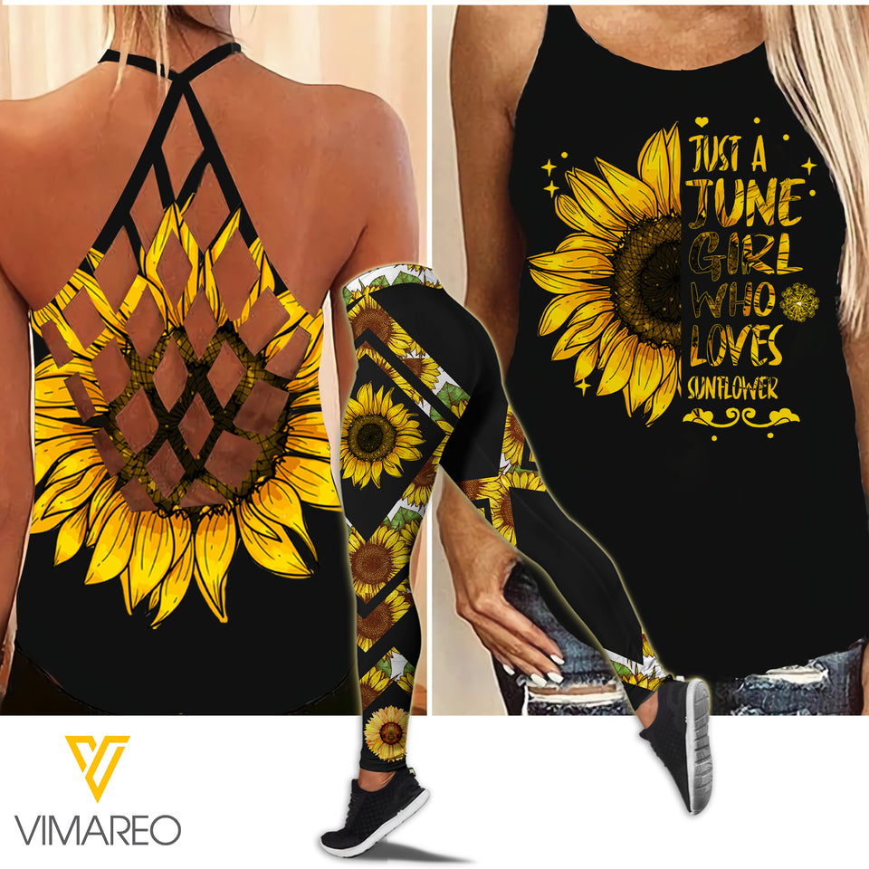 June Girl Criss-Cross Open Back Camisole Tank Top Legging JAGLS