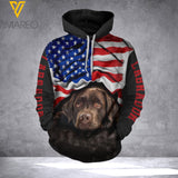 Labrador Retriever Dog Under FLag Hoodie UJSHT