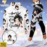 PERSONALIZED APRIL GIRL I'M NOT OLD I'M VINTAGE COMBO HOODIE + LEGGING PRINTED 22FEB-HQ07