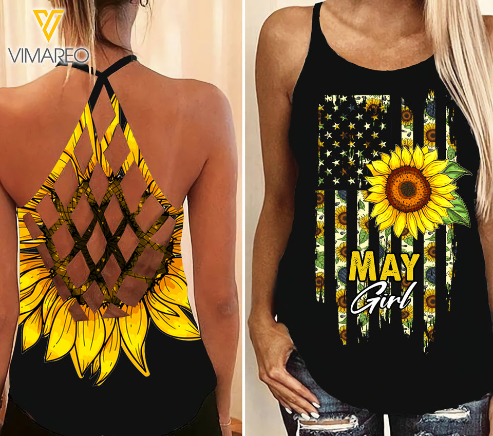 May Girl Criss-Cross Open Back Camisole Tank Top SFTSK