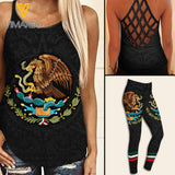 Mexico Criss-Cross Open Back Camisole Tank Top Legging UCHYES2