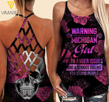 Michigan Girl Criss-Cross Open Back Camisole Tank Top MDEKJR